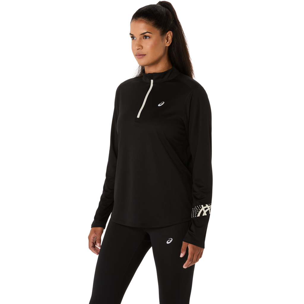 Marathon ASICS Icon 1/2 Zip LS Top - Black (Women's Sizing) – Twin