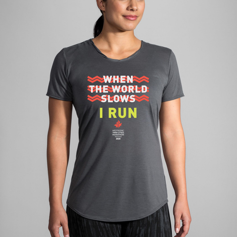 2020 Brooks TCM Marathon Distance Short Sleeve Tee - Asphalt (Women's Sizing)