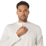 10 Mile ASICS Icon 1/2 Zip Long Sleeve Top - Cream (Men's Sizing)