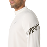 10 Mile ASICS Icon 1/2 Zip Long Sleeve Top - Cream (Men's Sizing)