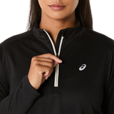 Marathon ASICS Icon 1/2 Zip LS Top - Black (Women's Sizing)