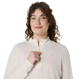 10 Mile ASICS Icon 1/2 Zip Long Sleeve Top - Cream (Women's Sizing)