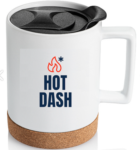 Hot Dash Cork Base Mug w/ Lid