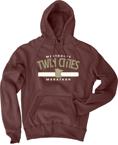 Marathon Sanded Hoodie - Maroon (Unisex Sizing)