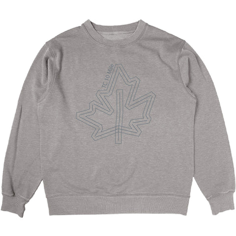 10 Mile Burnout Wash Fleece Crew - Light Grey