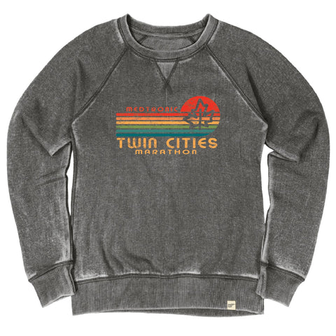 Marathon Burnout Wash Fleece Crew - Charcoal (Women's Sizing)