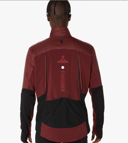 Marathon FINISHER ASICS Road Winter Jacket - Dark Red Planet (Men's Sizing)