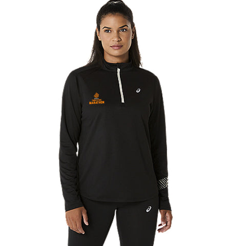 Marathon ASICS Icon 1/2 Zip LS Top - Black (Women's Sizing)