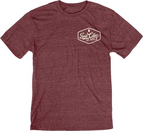 10-Mile Tri-Blend Short Sleeve - Maroon (Unisex Sizing)