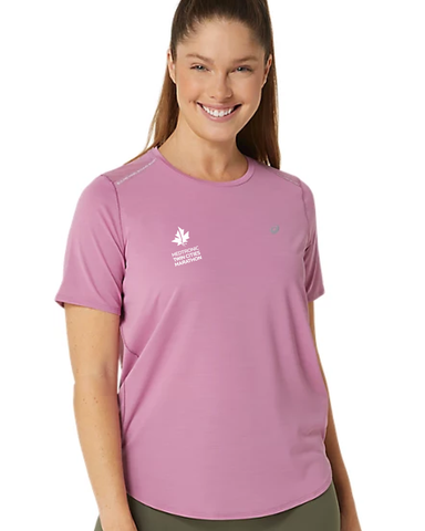 Asics Marathon Road Short Sleeve Top - Soft Berry (Women's Sizing)