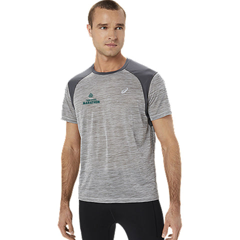 Marathon ASICS Road Short Sleeve Top - Piedmont Grey/Dark Grey (Men's Sizing)