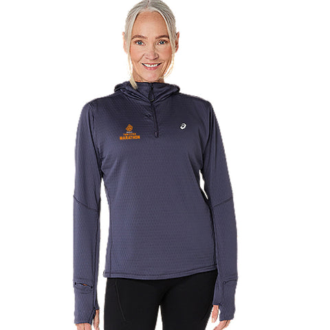Marathon ASICS Road Winter Long Sleeve Hoodie - Indigo Fog (Women's Sizing)