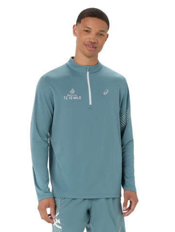 ASICS 2026 10-Mile Icon LS 1/2 Zip - Men's (Foggy Teal)