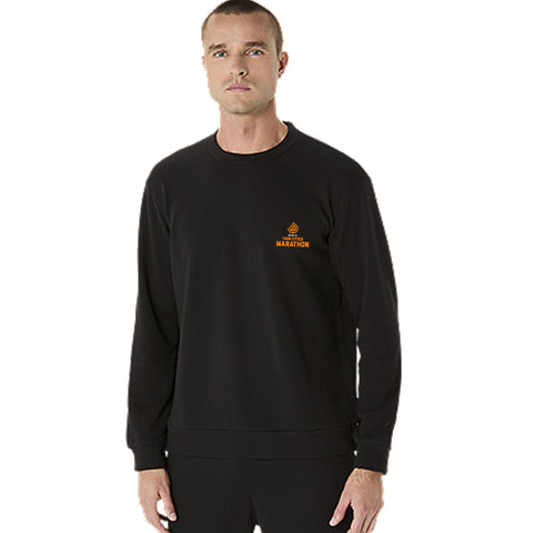 Marathon ASICS Sweat Crew Neck Top - Black (Unisex Sizing)